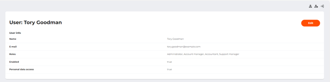 Страница информации о пользователе