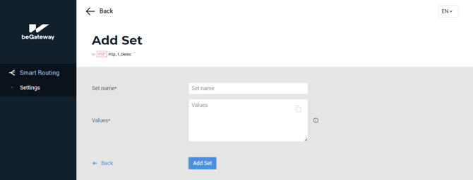 The form to create a set