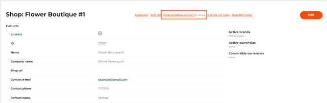 The Smart Routing tab