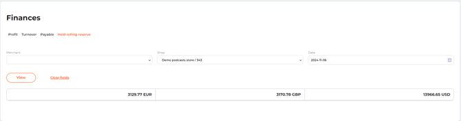 The Held rolling reserve tab page