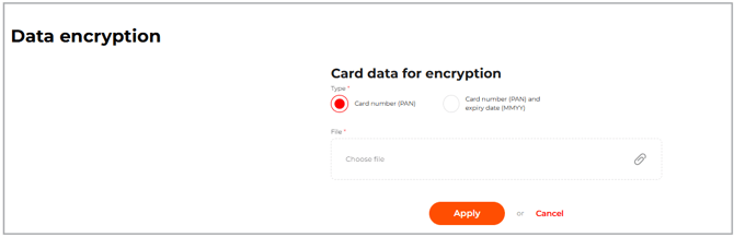Data encryption tab