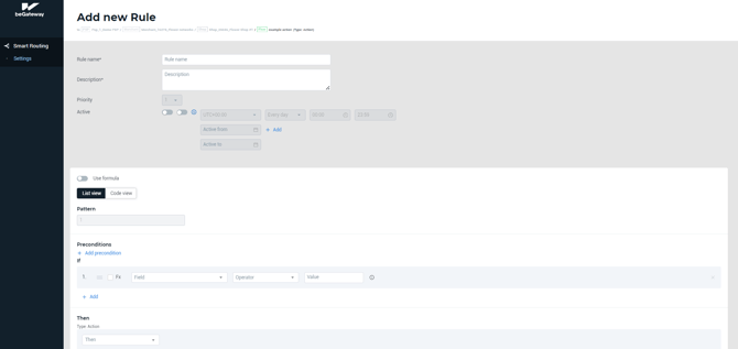 The Add new Rule page