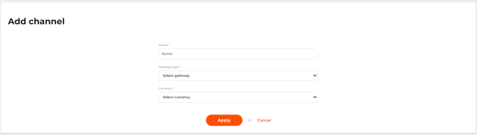 The Add channel page