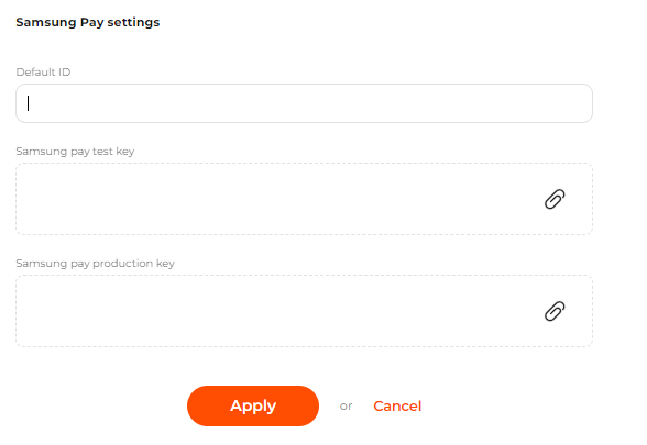 The Samsung Pay settings on the Settings tab page